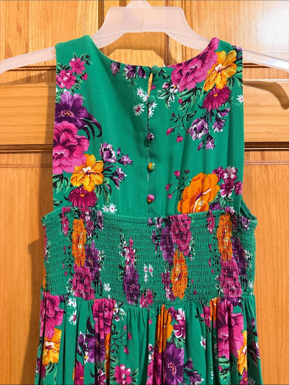 torrid Green Floral Midi Dress with Purple and Yellow Flowers - Picture 4 of 4